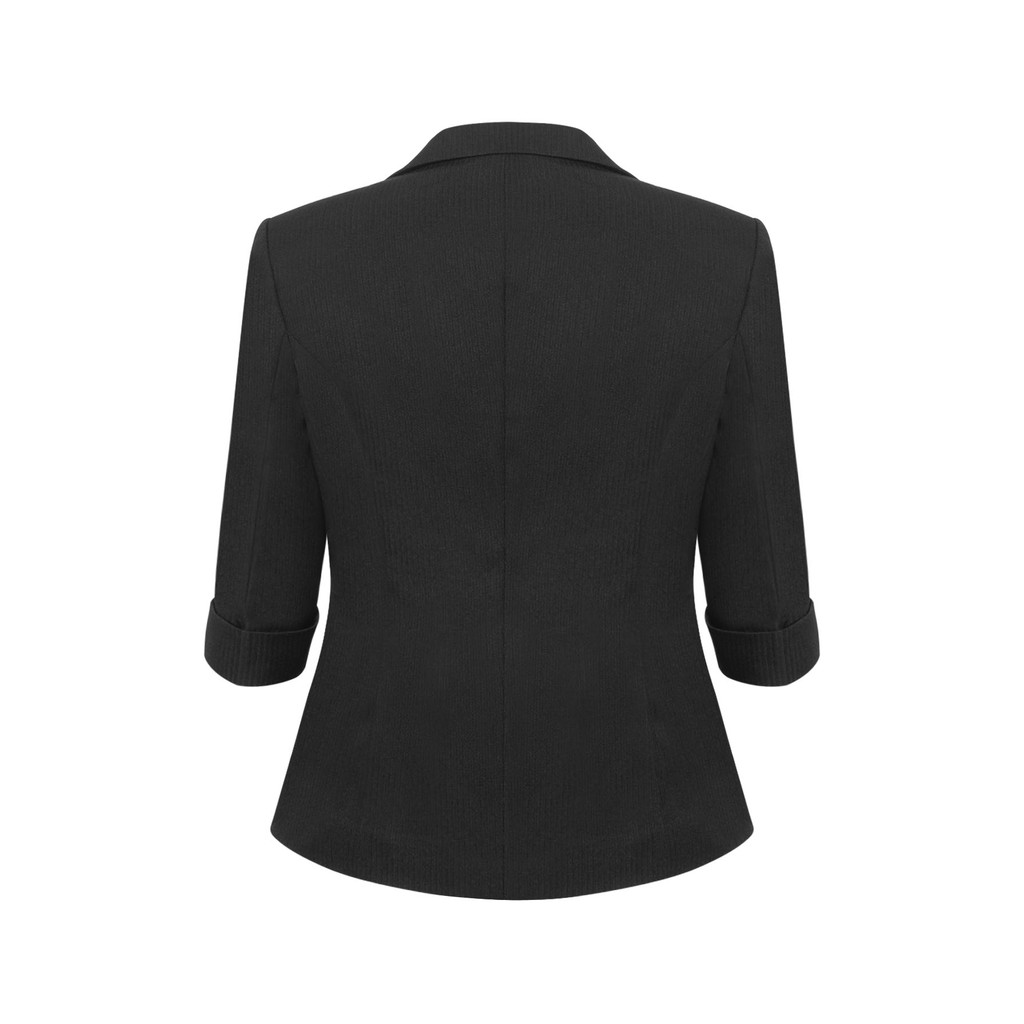 Áo Vest vạt tròn kẻ đen B652 NỮ TNG
