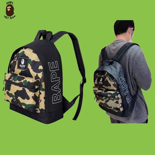 [LikeAuth] Balo Bape, Balo A bathing ape Màu Camo green phối đen, chất liệu Polyester, chất lượng Best Quality BapeVN