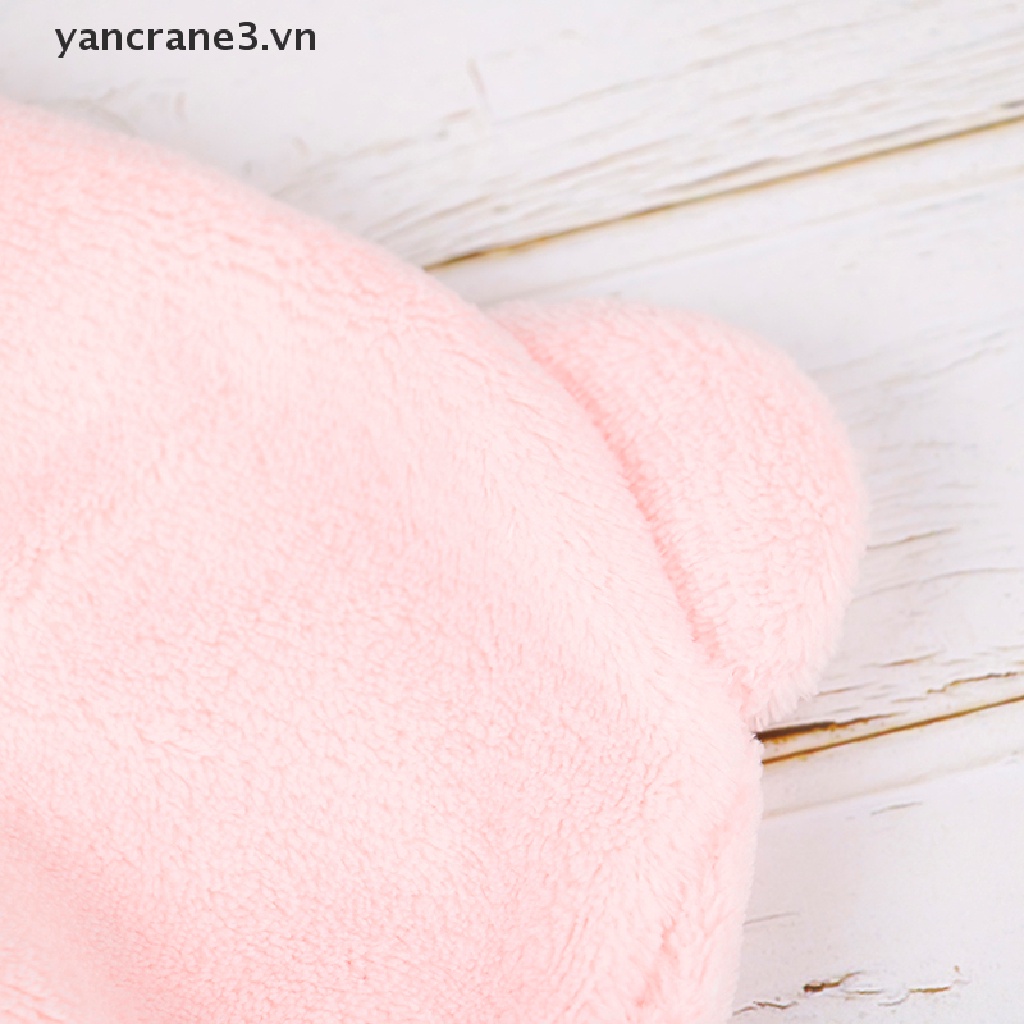 1 mũ trùm đầu làm khô tóc bằng sợi micro hình gấu dễ thương cho bé khi tắm (yancrane3.vn}