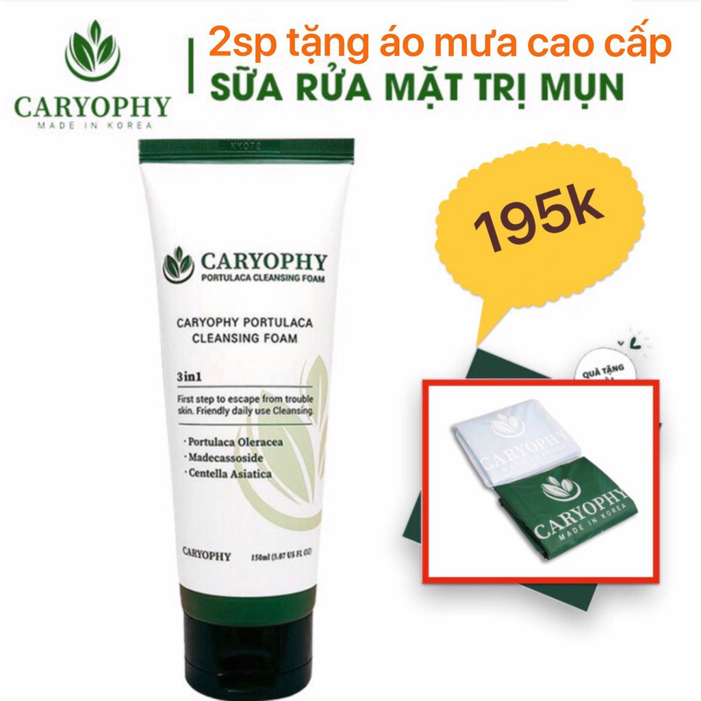 Combo Toner + Sữa rửa mặt Ngăn Ngừa Mụn Caryophy❤️FREESHIP❤️Ngăn Ngừa Các Loại Mụn và Thâm chính hãng Hàn Quốc | BigBuy360 - bigbuy360.vn