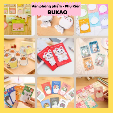 Z0377  Note Ghi Chú Dễ Thương Memo Phong Cách Nhật Hàn Mix Mẫu Bukao