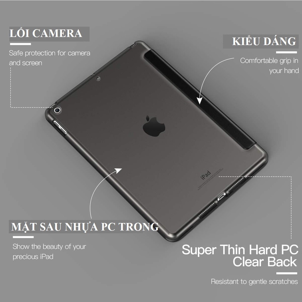 Bao da ốp lưng iPad Air 2 tắt mở màn hình (Black) – Phukienchobanvip