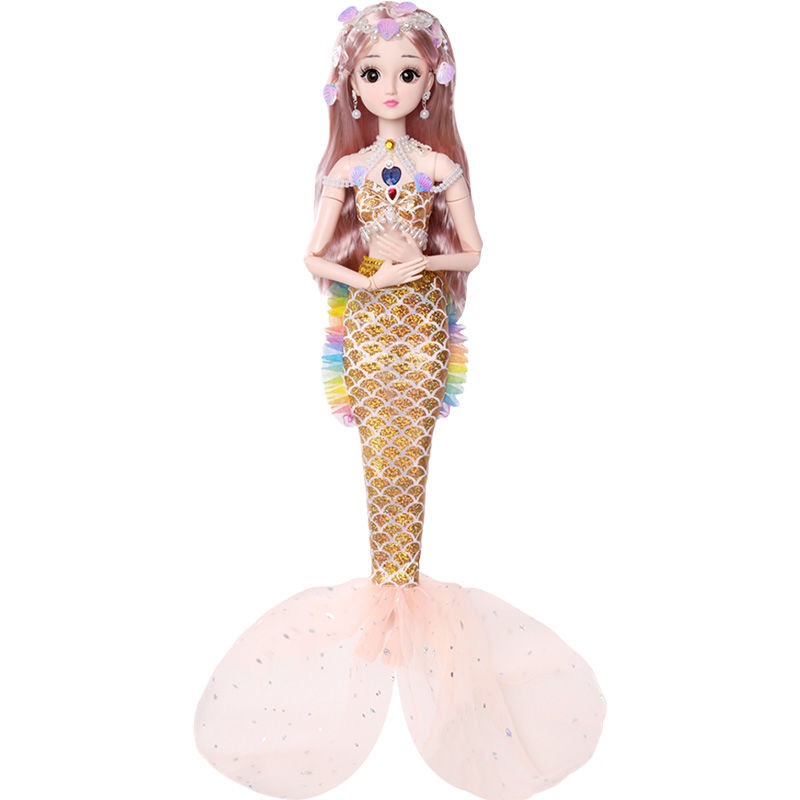 Bộ đồ chơi búp bê Barbie công chúa nhân ngư 60CM kèm phụ kiện xinh xắn kích thước lớn cho bé gái