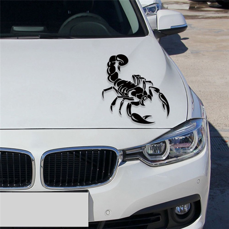 Miếng dán hình bò cạp 3d bằng pvc chống nước trang trí thân xe hơi