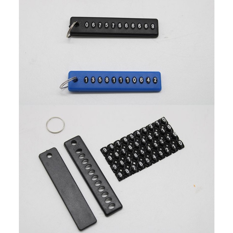 Combo 2 Móc khóa bảng số điện thoại ô tô , thẻ ghi nhớ biển số xe gắn taplo ô tô chất liệu silicon