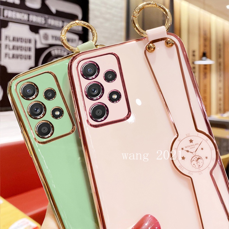 Ốp Điện Thoại Silicone Mềm Có Quai Cầm Tay Mẫu Mới Cho Samsung Galaxy A73 A53 A03 A33 M23 M33 5G A13 A23 LTE 4G