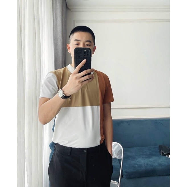 ÁO POLO PHỐI MÀU NÂU CHO BỐ VÀ CON