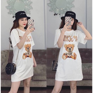 Đầm suông hình gấu siêu cute