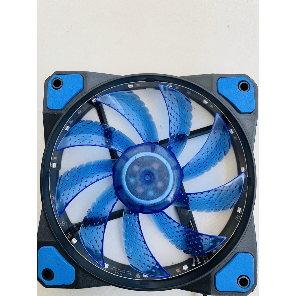 Fan 12cm 15 led HI màu xanh dương Quạt thông gió thùng máy