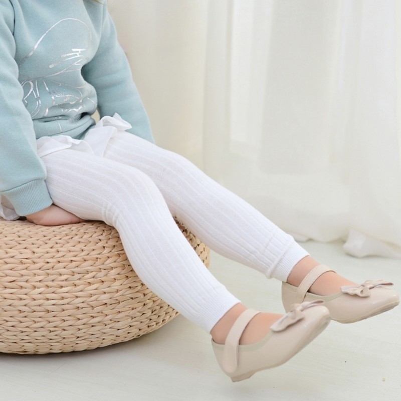 Quần legging màu trơn chất liệu cotton mềm mại cho bé