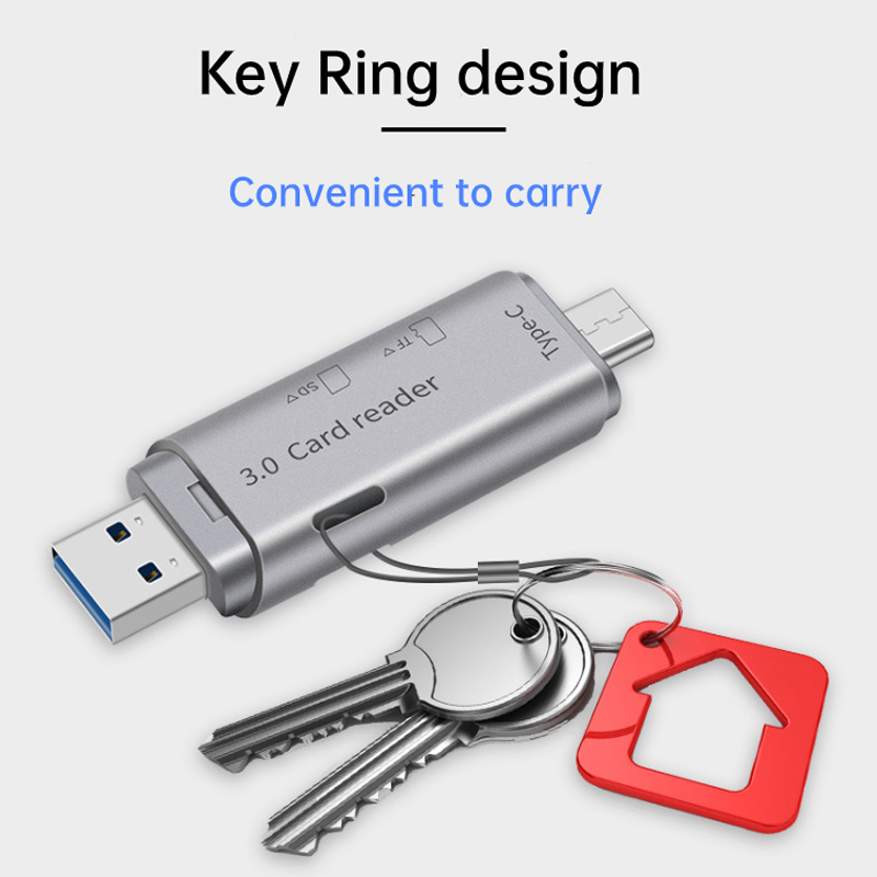 Đầu đọc thẻ nhớ OTG type C & USB 3.0 thiết kế 5 trong 1