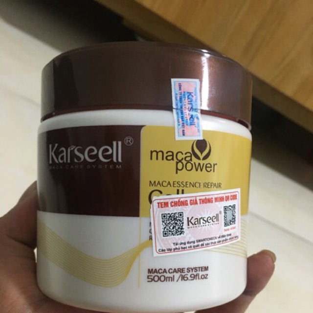 Kem Ủ Tóc Collagen Karseell Maca 500ml + tặng kèm mũ chùm tóc