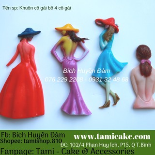 Khuôn silicon bộ combo 4 cô gái