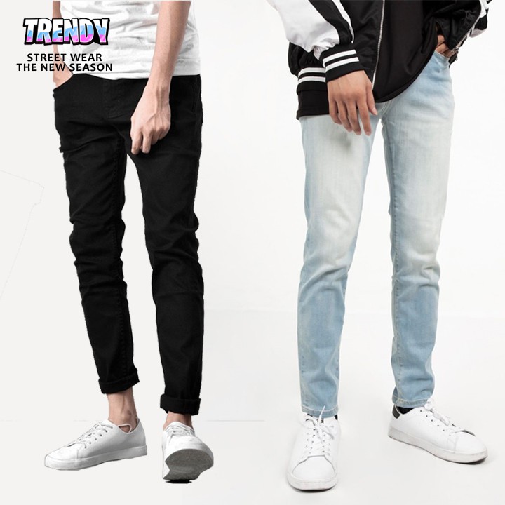 ⚡𝐐𝐔𝐀̀ 𝐒𝐈𝐄̂𝐔 𝐇𝐀̂́𝐏 𝐃𝐀̂̃𝐍⚡Quần jean đen nam và quần jean xanh nhạt Slim fit đẹp hàng cao cấp TRENDY STORE