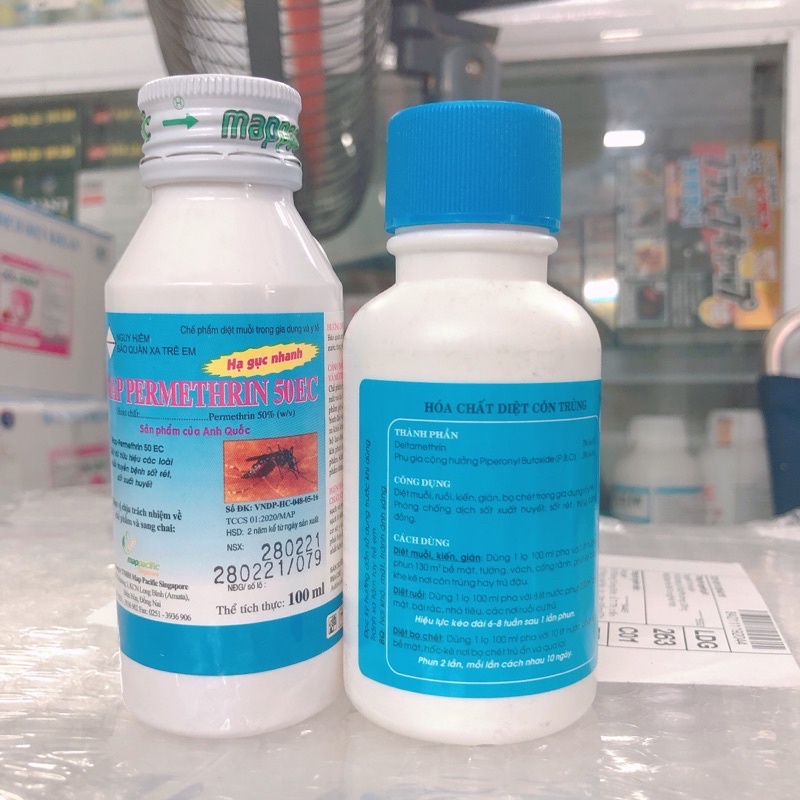 Bộ đôi diệt bọ chét : Map permethrin 100ml + hantox 100ml ''