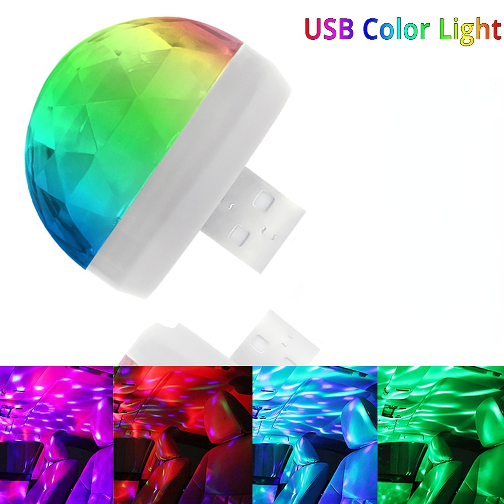 Đèn Led DJ RGB Mini Cổng USB Gắn Trong Xe Hơi Tiện Dụng