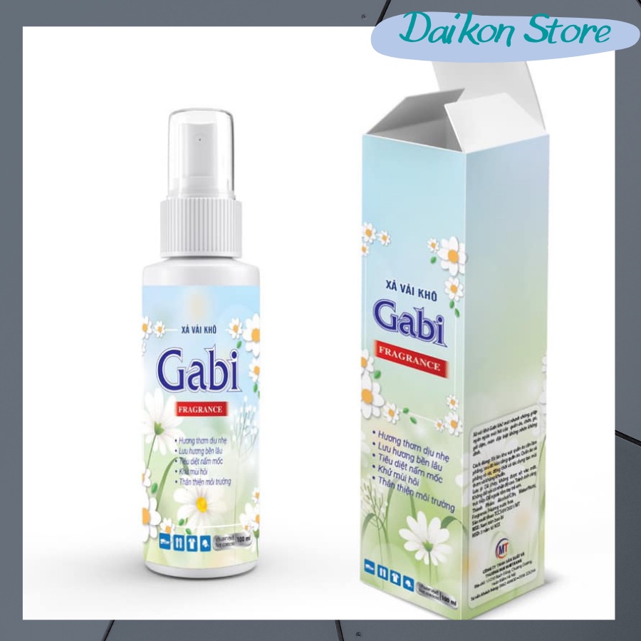 Nước xịt xả vải khô nước hoa xịt thơm quần áo Gabi thơm lâu, kháng khuẩn dung tích 100ML