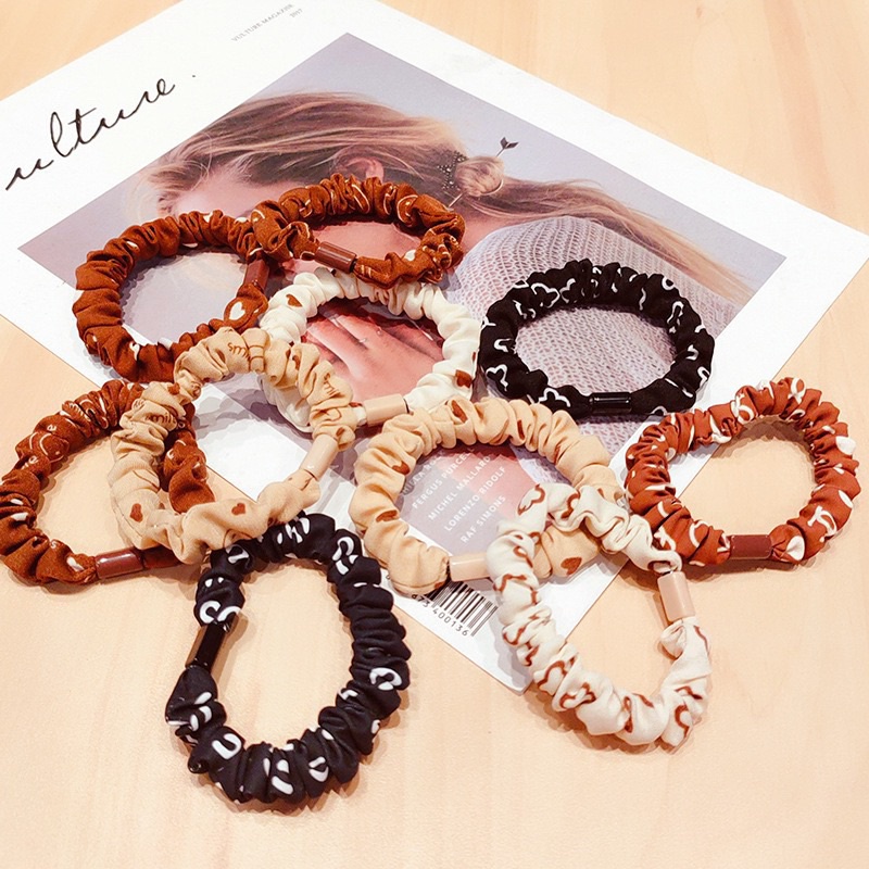 Dây Buộc Tóc Scrunchies Màu Trầm Sang Chảnh