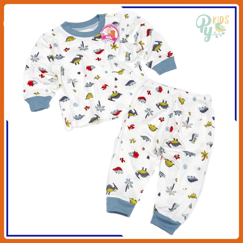 Đồ bộ tay dài cotton Bibo viền bo cổ—tay-chân cho bé size 6-20 kg