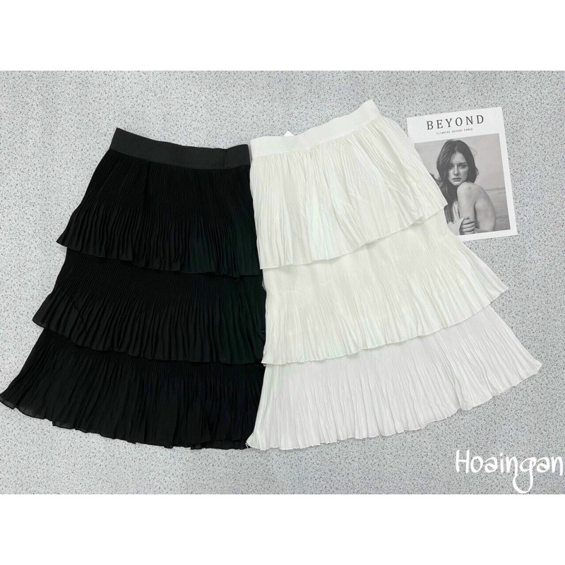 Chân Váy 3 Tầng Dài Nhún Ly