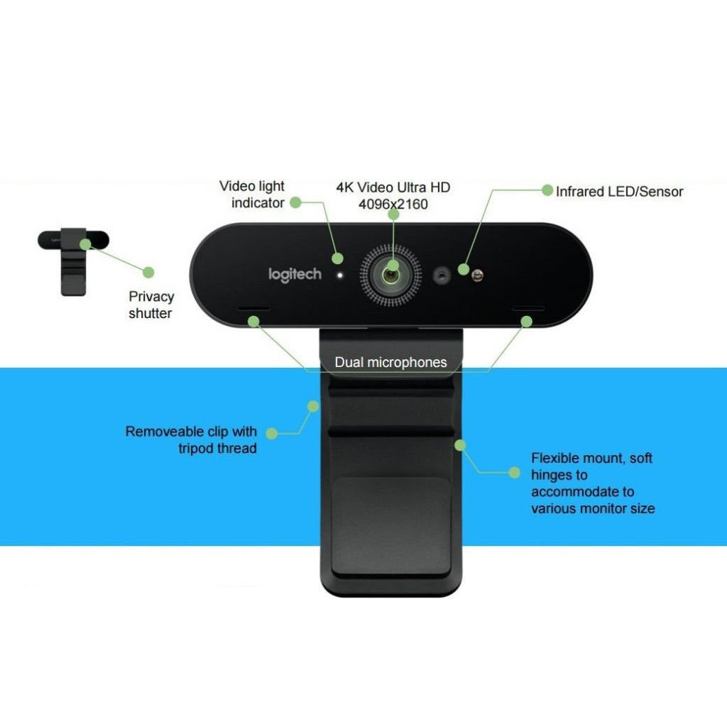 Webcam Logitech Brio 4K Ultra HD- HÀNG CHÍNH HÃNG | BigBuy360 - bigbuy360.vn