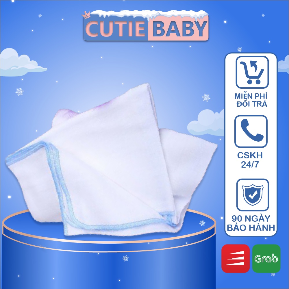 Khăn tắm vải xô to xuất nhật 4, 6 lớp 100% cotton siêu thấm cho bé trai, gái, trẻ sơ sinh từ 0 tháng tuổi - Cutiebaby