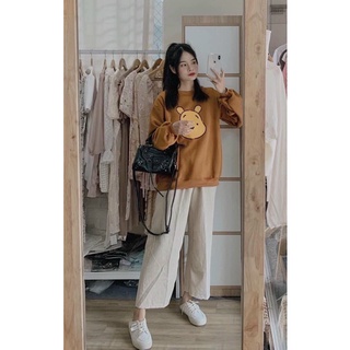 Set bộ áo nỉ gấu kèm quần nhung