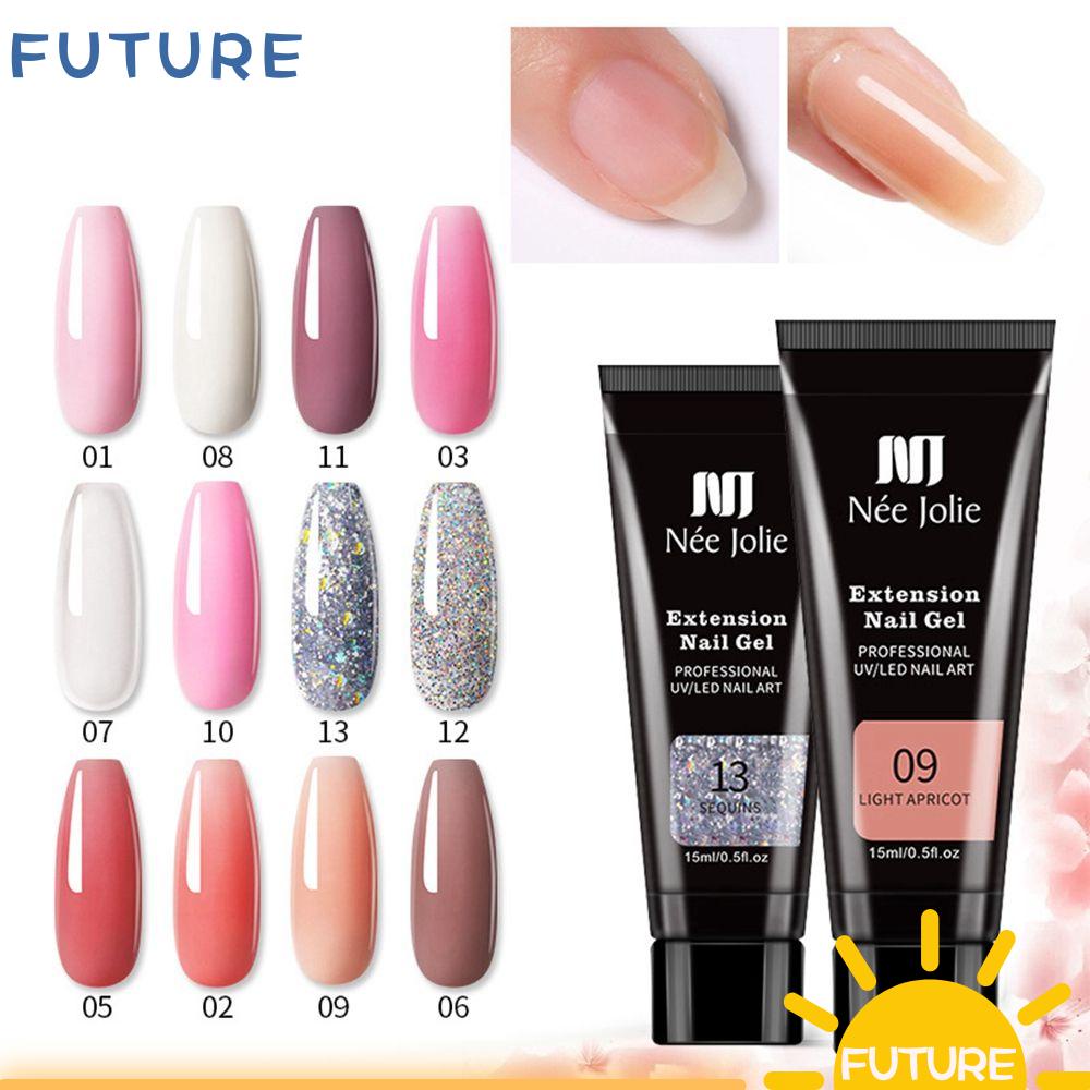 FUTURE 15ml Poly Nail Gel 12Colors Nail Extension Nail Art UV Gel Beauty Nail Tips Manicure Tool Professional Quick Building Builder Gel