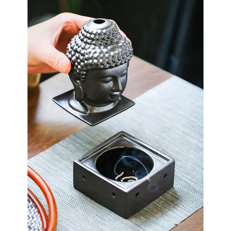 LƯ HƯƠNG XÔNG TRẦM, ĐỐT TRẦM BẰNG GỐM TƯỢNG PHẬT