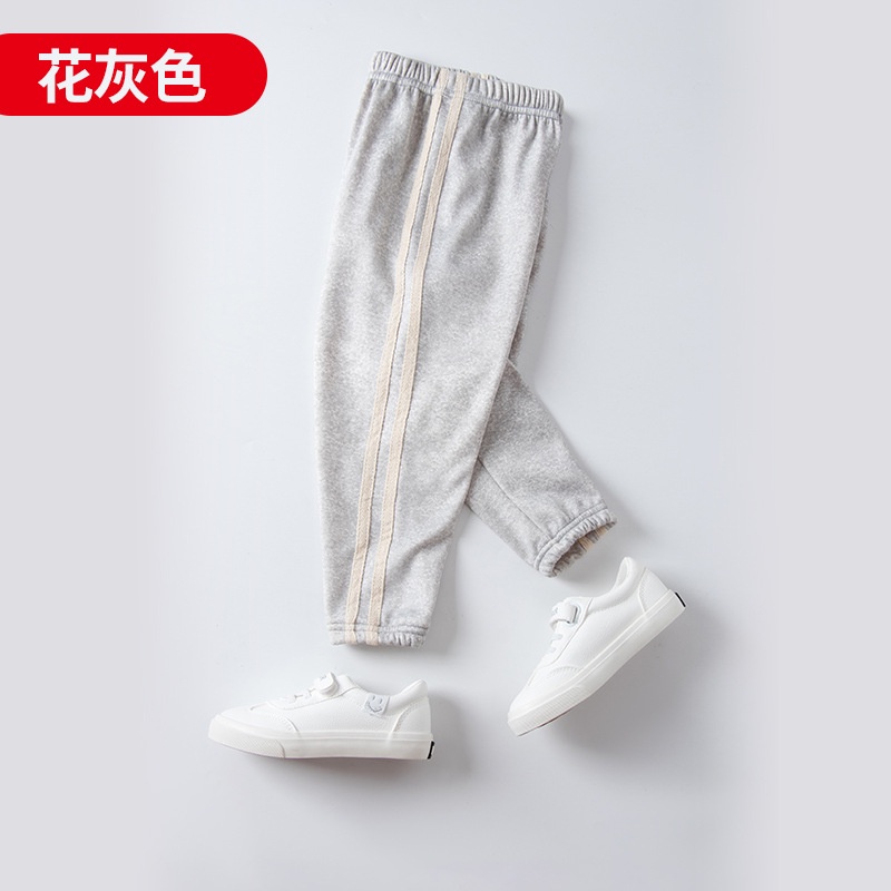 YAOEENH Quần Dài Thể Thao Lót Lông Cừu Dày Dặn Giữ Nhiệt Thời Trang Thu Đông Cho Bé 100-160cm