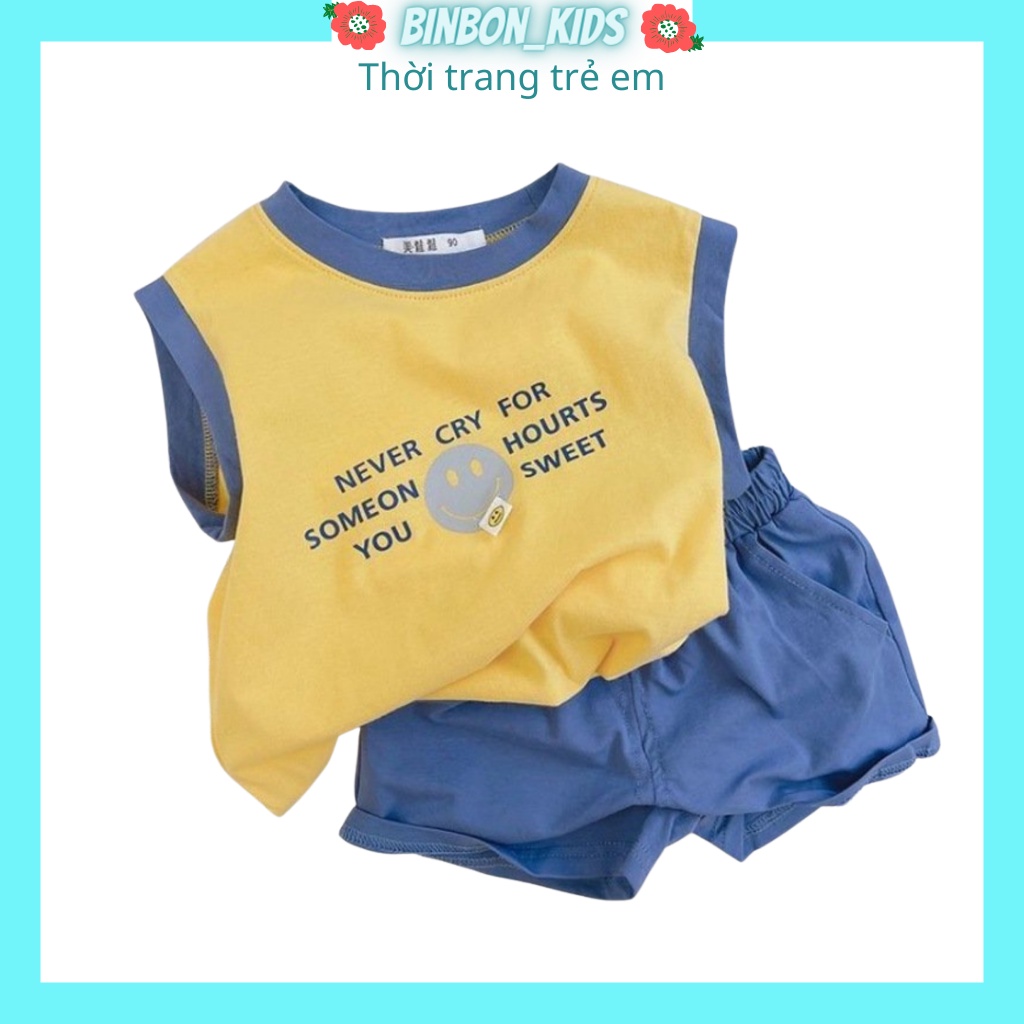 Quần Áo Hè Cho Bé.Đồ Bộ Bé Trai Sát Nách Never Cry Chất cotton cao cấp Từ 7-28kg -Binbon kids