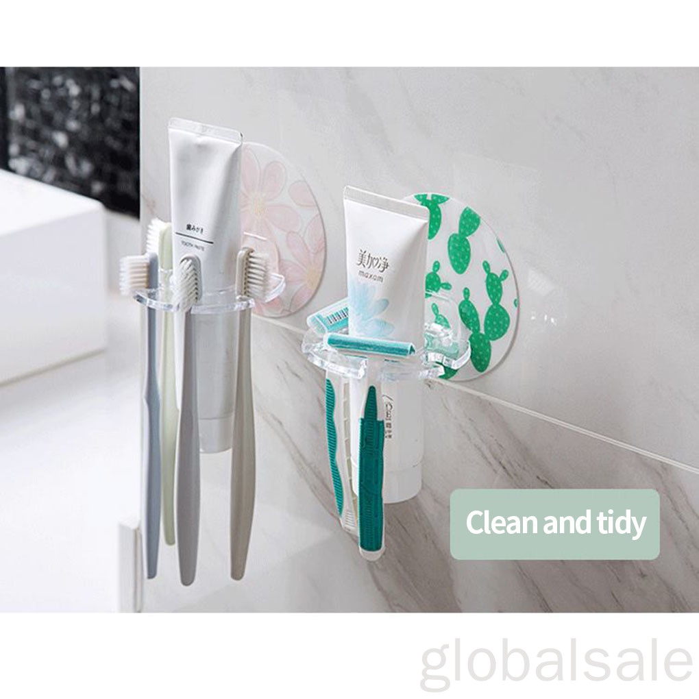 Giá đỡ bàn chải kem đánh răng / bàn chải đánh răng / dao cạo râu gắn tường nhà tắm tiện lợi