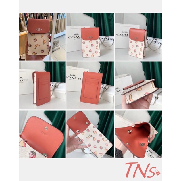 TINUONGSHOP - Túi đeo chéo điện thoại C.@.a.chi  Rachel Phone Crossbody-hoạ tiết hồng xinh