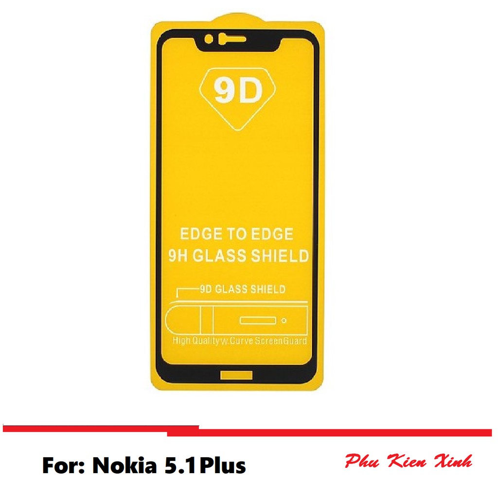 Kính Cường Lực Nokia 5.1 plus/ X5 Có Hộp Full Màn Hình