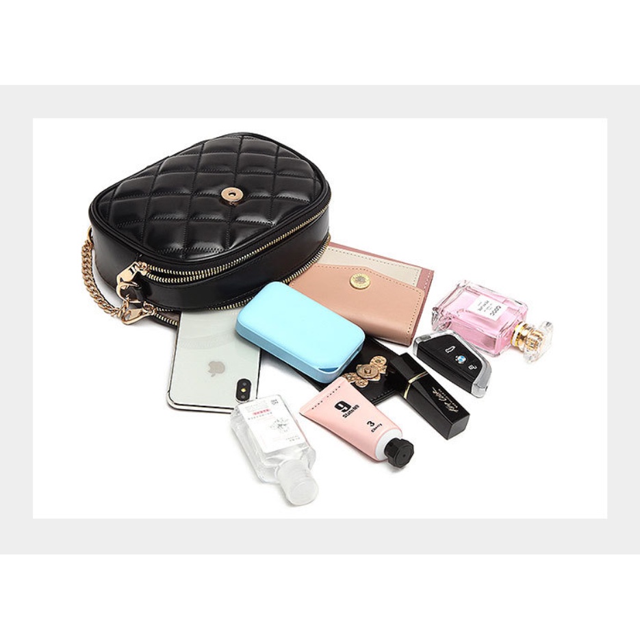 Túi Da PU Đeo Chéo Hình Ong Đính Đá Thời Trang Cho Nữ