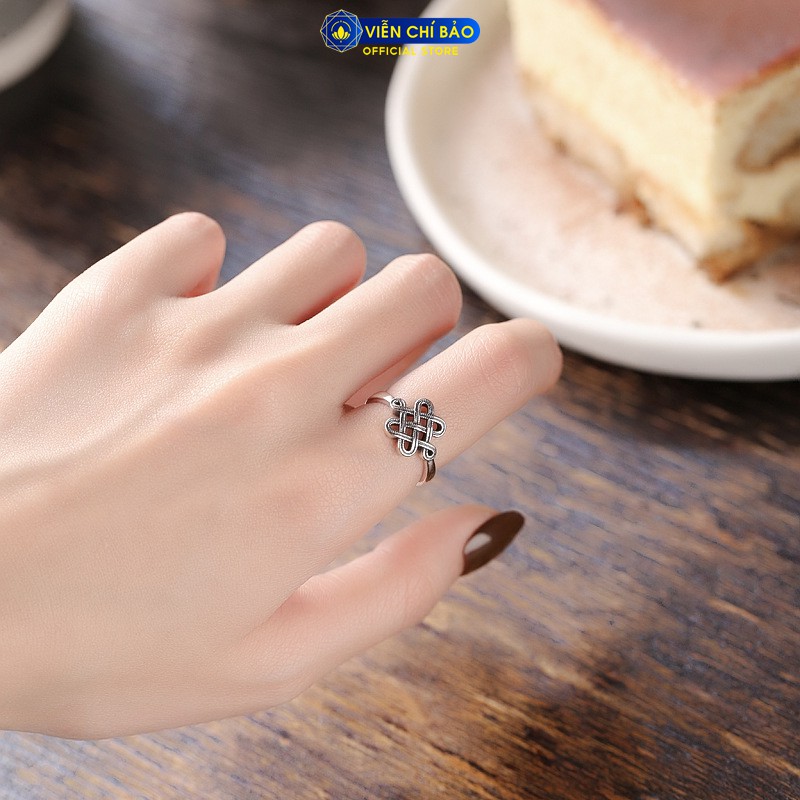 Nhẫn bạc nữ Cát Tường Kết chất liệu bạc Thái 925 phụ kiện thời trang trang sức nữ Viễn Chí Bảo N000383