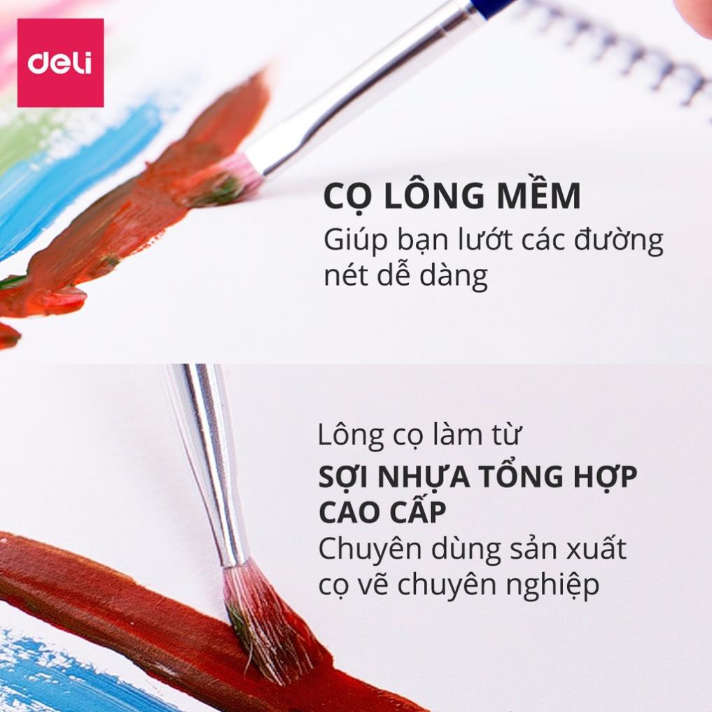 Bộ cọ vẽ tranh Deli dành cho học sinh