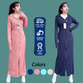 Áo Chống Nắng Nữ Thông Hơi Dáng Dài, Áo Chống Nắng Toàn Thân Dáng Dài Vải Kim Cương Siêu Mát Chống Nắng Tuyệt Đối Loại 1
