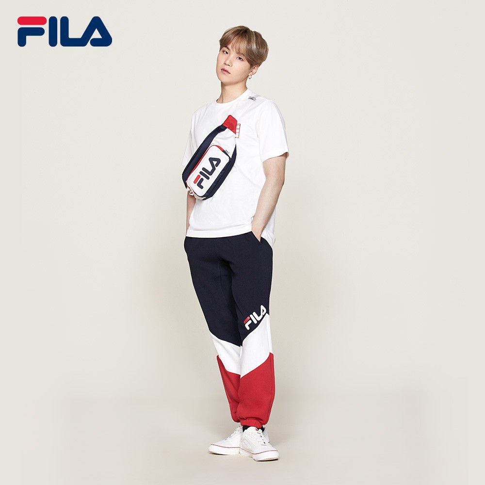 FILA Áo thun trắng in logo F-box BTS