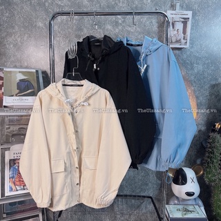  Áo Khoác Quảng Châu 2 Khóa Zip Nút Bấm Form Rộng Nam Nữ Da Lộn QC 1 Lớp TRƠN 1 LỚP NÓN - DL2012 