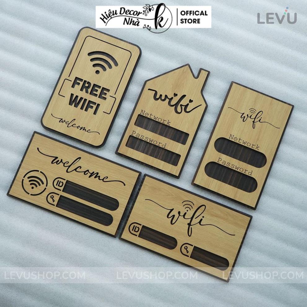 Bảng gỗ decor vintage thông tin wifi trang trí nhà hàng, khách sạn, homestay cao cấp - Hiệu Nhà K