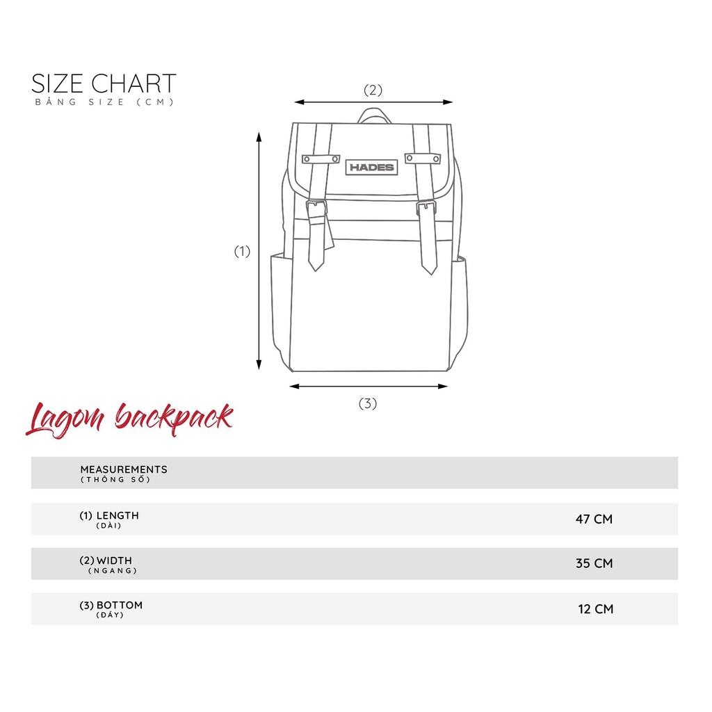 Ba lô Unisex LAGOM BACKPACK Simili - HADES Brand Chính Hãng