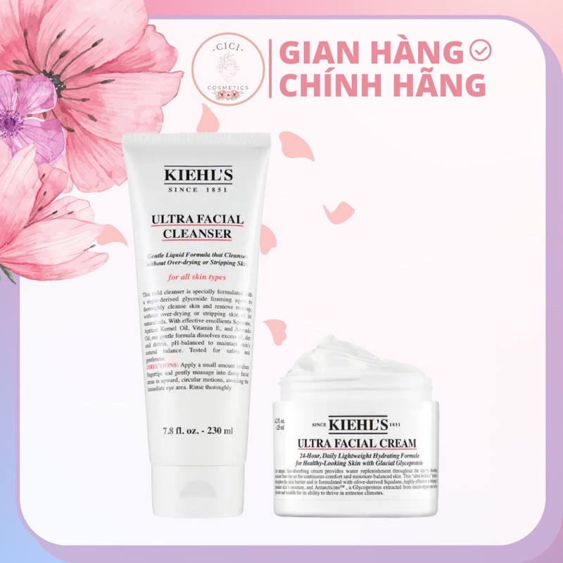 [BILL US] Bộ dưỡng da Kiehl's Ultra Facial Cream &amp; Cleanser duo