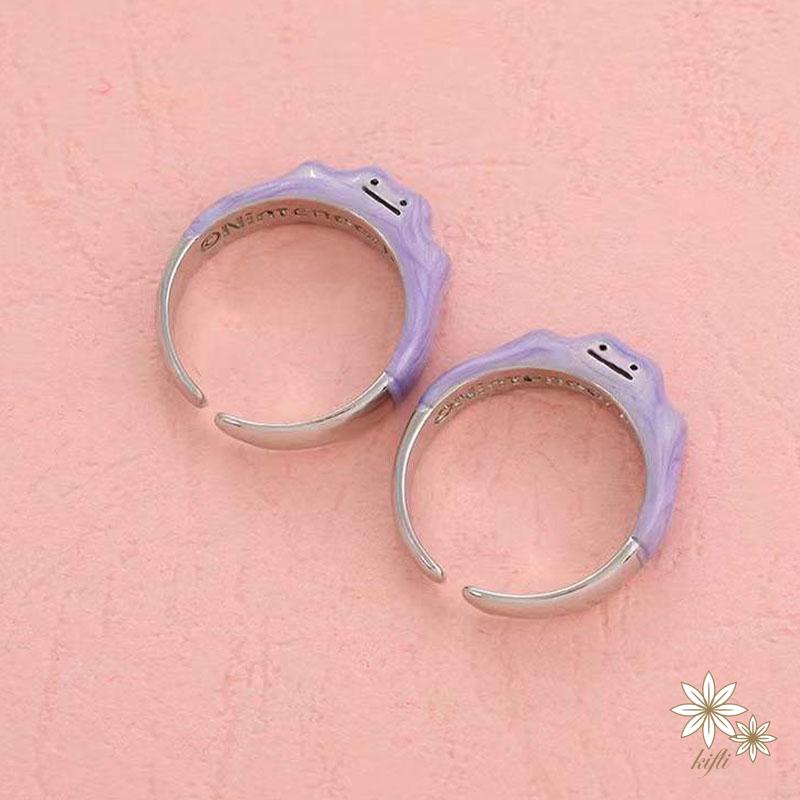 【Kifli】Nhẫn hình quái vật mặt cười màu tím đáng yêu thời trang 2022（quà tặng ngày thiếu nhi）