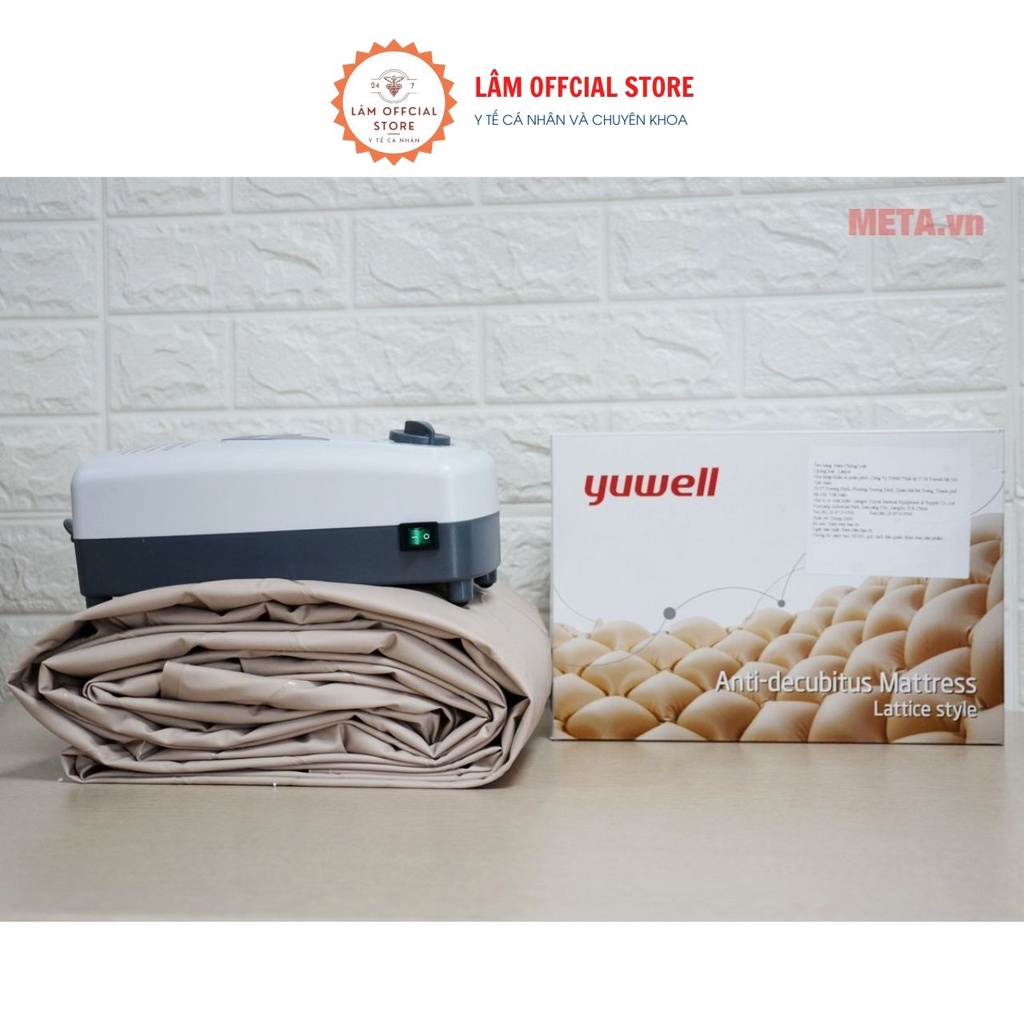 Nệm hơi chống loét, đệm nước cho người già YUWELL LATTICE STYLE bảo hành máy bom 6 tháng