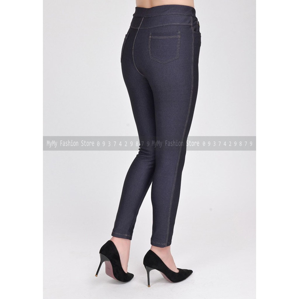 Quần legging nữ giả Jean Lưng thun co giãn tốt