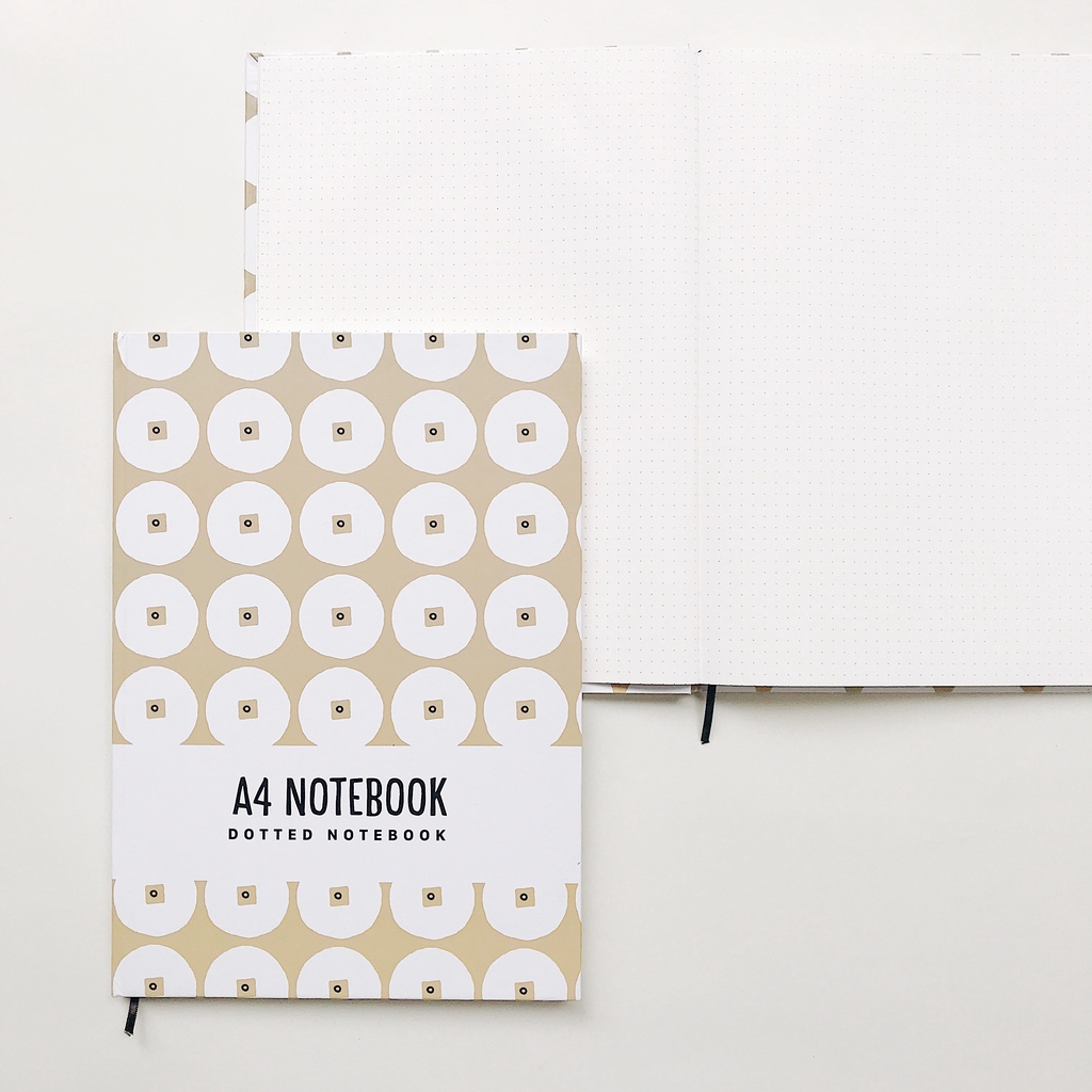 Sổ tay A4 Crabit - Dotted Notebook - Đồng xu nâu - ruột dot