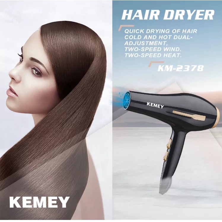 Máy Sấy Tóc Chuyên Dụng 2 Tốc Độ , 3 Chế Độ Sấy Kemey 2378