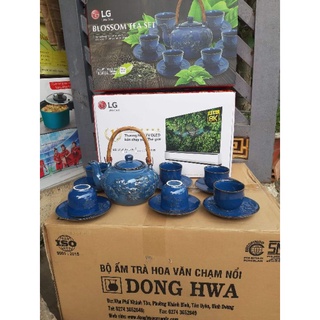 Bộ tách trà Dong Hwa in vân nổi