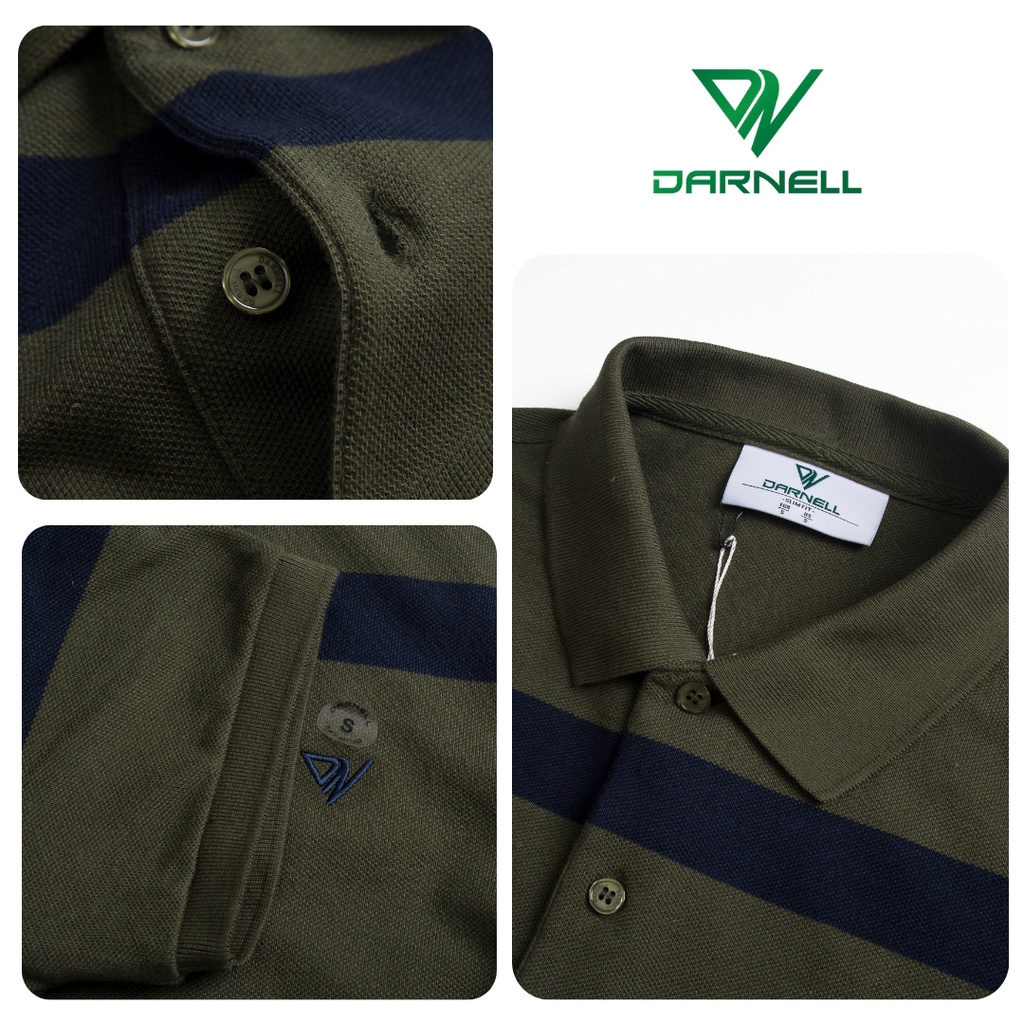 Áo thun polo nam DARNELL tay ngắn sọc ngang tinh tế chất cotton cao cấp mềm mại slimfit, nhẹ thoáng mát DN14